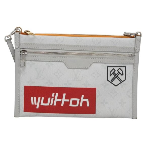 LOUIS VUITTON Monogram White Flat Mensenger Shoulder Bag - Picture 1 of 16